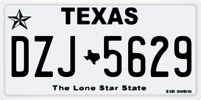 TX license plate DZJ5629