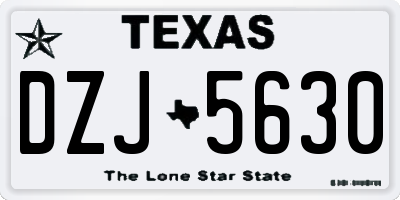 TX license plate DZJ5630