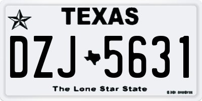 TX license plate DZJ5631