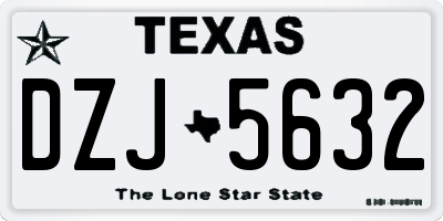 TX license plate DZJ5632