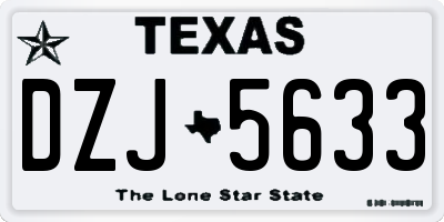 TX license plate DZJ5633