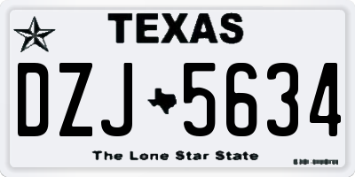 TX license plate DZJ5634
