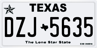 TX license plate DZJ5635