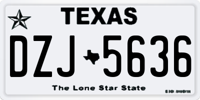 TX license plate DZJ5636