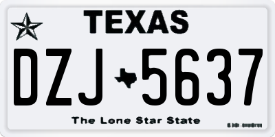TX license plate DZJ5637