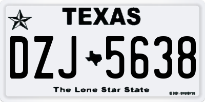 TX license plate DZJ5638