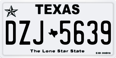 TX license plate DZJ5639