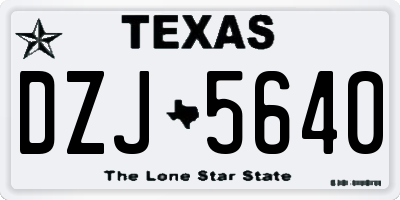 TX license plate DZJ5640
