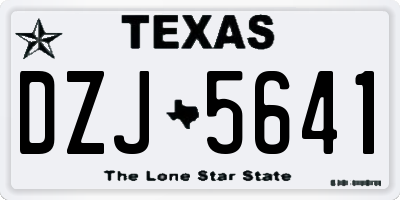 TX license plate DZJ5641