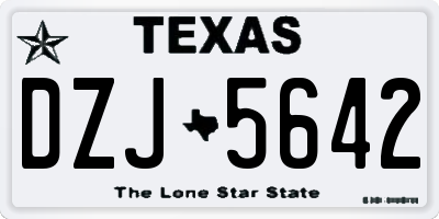 TX license plate DZJ5642