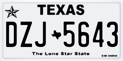 TX license plate DZJ5643