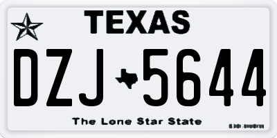 TX license plate DZJ5644