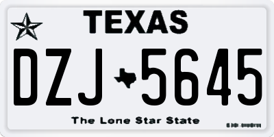 TX license plate DZJ5645