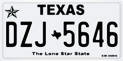 TX license plate DZJ5646