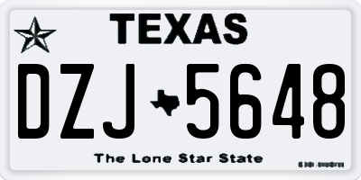 TX license plate DZJ5648