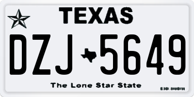 TX license plate DZJ5649