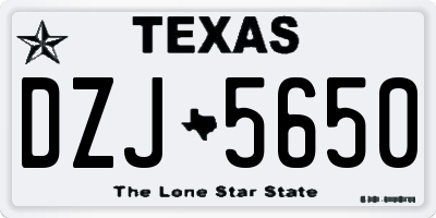 TX license plate DZJ5650