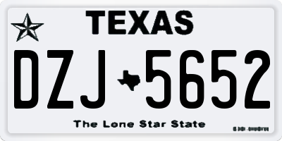 TX license plate DZJ5652