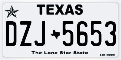 TX license plate DZJ5653