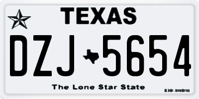 TX license plate DZJ5654