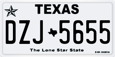 TX license plate DZJ5655
