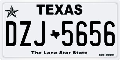 TX license plate DZJ5656