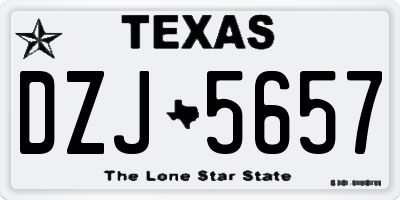 TX license plate DZJ5657