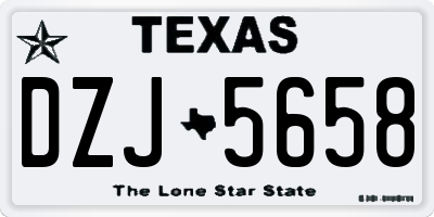 TX license plate DZJ5658