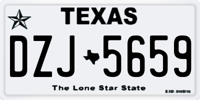 TX license plate DZJ5659