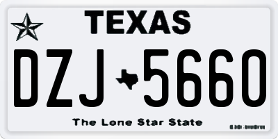 TX license plate DZJ5660