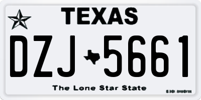 TX license plate DZJ5661