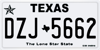 TX license plate DZJ5662