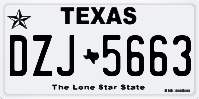 TX license plate DZJ5663