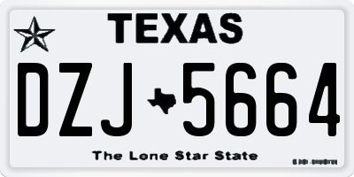 TX license plate DZJ5664