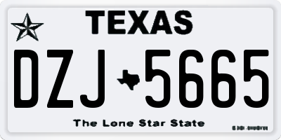 TX license plate DZJ5665