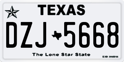 TX license plate DZJ5668