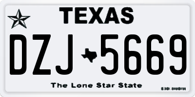 TX license plate DZJ5669