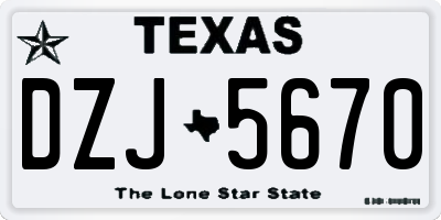 TX license plate DZJ5670