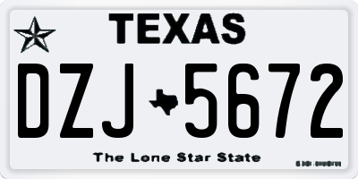 TX license plate DZJ5672