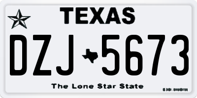 TX license plate DZJ5673