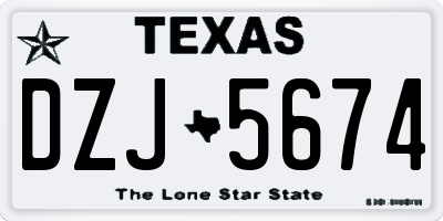 TX license plate DZJ5674