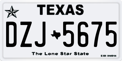 TX license plate DZJ5675