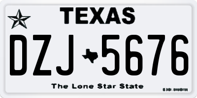 TX license plate DZJ5676