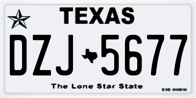 TX license plate DZJ5677