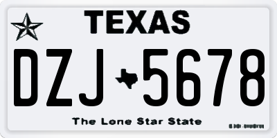 TX license plate DZJ5678