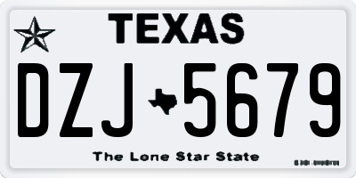 TX license plate DZJ5679