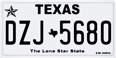TX license plate DZJ5680