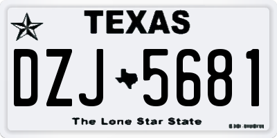 TX license plate DZJ5681
