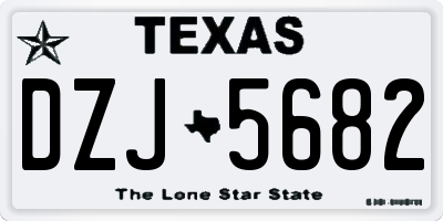 TX license plate DZJ5682