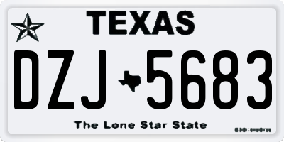 TX license plate DZJ5683